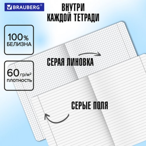 Тетради предметные, КОМПЛЕКТ 12 ПРЕДМЕТОВ, 48 л., SoftTouch, BRAUBERG РИТМ, 405181