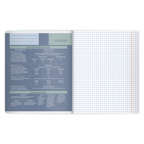 Тетрадь предметная MonoPastel 48л, пластиковая обложка, ХИМИЯ, клетка, подсказ, BRAUBERG, 405512
