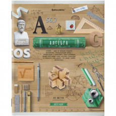 Тетрадь предметная COLLAGE 48 л., TWIN лак, АЛГЕБРА, клетка, подсказ, BRAUBERG, 403990