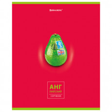 Тетрадь предметная AVOCADO 48 л., глянцевый лак, АНГЛИЙСКИЙ ЯЗЫК, клетка, BRAUBERG, 404275