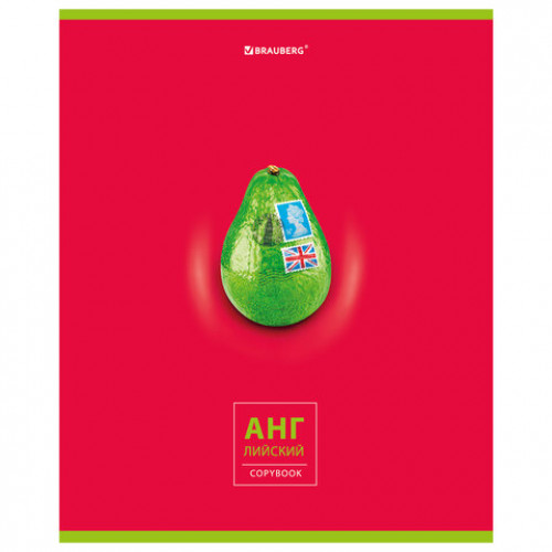 Тетрадь предметная AVOCADO 48 л., глянцевый лак, АНГЛИЙСКИЙ ЯЗЫК, клетка, BRAUBERG, 404275