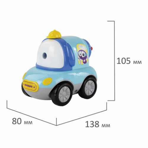 Точилка механическая ЮНЛАНДИЯ Машина Юнландика, корпус голубой, для чернографитных и цветных карандашей, 228479