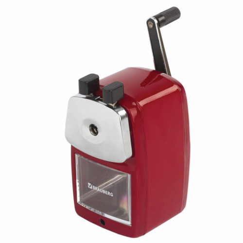 Точилка механическая BRAUBERG METALLIC, металлический корпус и механизм, 222099