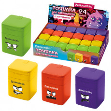 Точилка кросс-серия МОНСТРИКИ, с контейнером, корпус ассорти, BRAUBERG, 273235