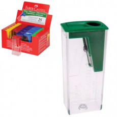 Точилка FABER-CASTELL, с контейнером, прямоугольная, пластиковая, детали ассорти, 581526 Точилка FABER-CASTELL, с контейнером, прямоугольная, пластиковая, детали ассорти, 581526