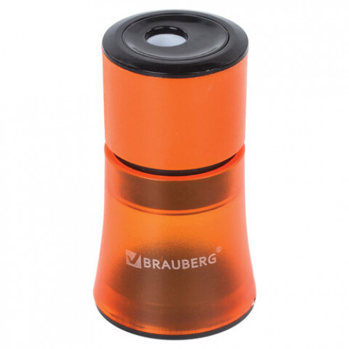 Точилка BRAUBERG Office Style, с контейнером, пластиковая, корпус ассорти, 228450