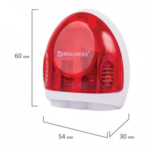 Точилка BRAUBERG TERN с контейнером, пластиковая, овальная, 3 отверстия, цвет ассорти, 226939