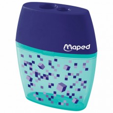 Точилка с контейнером MAPED (Франция) Pixel Party, 2 отверстия, яркий цвет корпуса, 035023