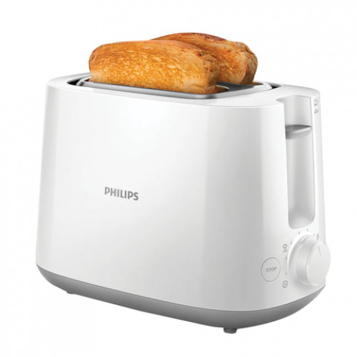 Тостер PHILIPS HD2581/00, 830 Вт, 2 тоста, 8 режимов, подогрев, разморозка, пластик, белый
