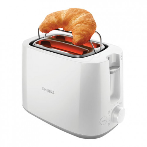 Тостер PHILIPS HD2581/00, 830 Вт, 2 тоста, 8 режимов, подогрев, разморозка, пластик, белый