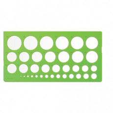 Трафарет СТАММ окружностей, 36 элементов диаметром от 1 до 36 мм, зеленого цвета, ТТ21