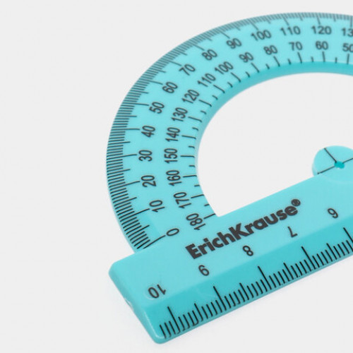 Транспортир 10 см, 180°, ERICH KRAUSE Pastel, ассорти, 57900