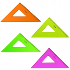 Треугольник пластиковый 45х16 см, СТАММ Neon Crystal, тонированный, прозрачный, неоновый, ассорти, ТК57