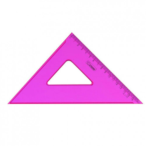 Треугольник пластиковый 45х16 см, СТАММ Neon Crystal, тонированный, прозрачный, неоновый, ассорти, ТК57