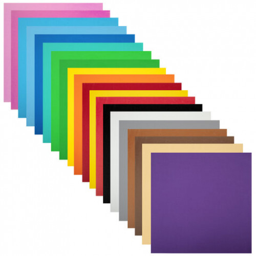 Пористая резина/фоамиран 50х50 см, 1 мм, КОМПЛЕКТ 20 листов, 20 ярких цветов, ОСТРОВ СОКРОВИЩ, 666966