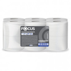 Бумага туалетная 200 м, FOCUS SMART (Система Т2), 1-слойная, белая, КОМПЛЕКТ 12 рулонов, 50204097