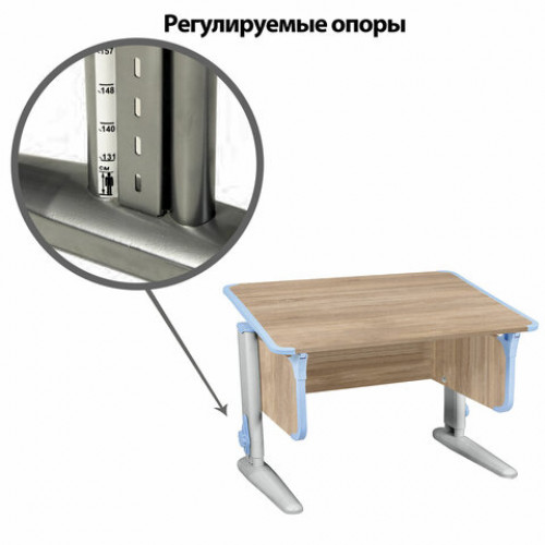 Стол-парта регулируемый ДЭМИ СУТ.43, 1000х550х530-815 мм, серый каркас, пластик ниагара, дуб сонома (КОМПЛЕКТ)