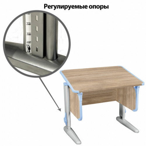 Стол-парта регулируемый ДЭМИ СУТ.41, 750х550х530-815 мм, серый каркас, пластик ниагара, дуб сонома (КОМПЛЕКТ)