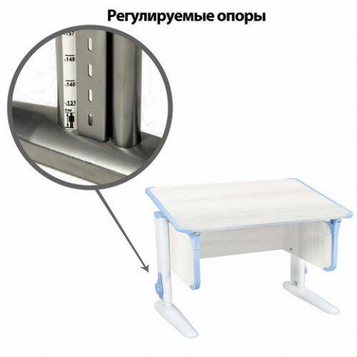Стол-парта регулируемый ДЭМИ СУТ.43, 1000х550х530-815 мм, белый каркас, пластик ниагара, рамух белый (КОМПЛЕКТ)