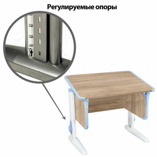 Стол-парта регулируемый ДЭМИ СУТ.41, 750х550х530-815 мм, белый каркас, пластик ниагара, дуб сонома (КОМПЛЕКТ)