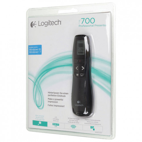 Презентер (пульт ДУ) LOGITECH R700, радиус действия 30 м, чёрный, 910-003506