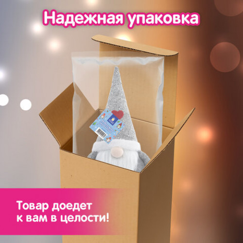 Украшение новогоднее интерьерное 70 см Гном Милаш, телескопические ножки, полиэстер, ЗОЛОТАЯ СКАЗКА, 592521