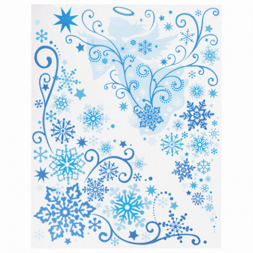 Украшение для окон и стекла ЗОЛОТАЯ СКАЗКА Узоры на окне 1, 30х38 см, ПВХ, 591215