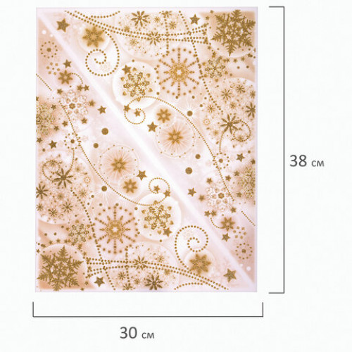 Украшение для окон и стекла ЗОЛОТАЯ СКАЗКА Узоры из золотых снежинок 3, 30х38 см, ПВХ, 591229