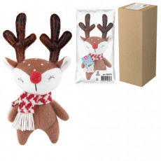Украшение новогоднее интерьерное 23 см Оленёнок в шарфе, полиэстер, ЗОЛОТАЯ СКАЗКА, 592510