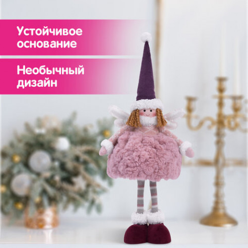 Украшение новогоднее интерьерное 48 см Фея, полиэстер, нежно-розовый, ЗОЛОТАЯ СКАЗКА, 592523
