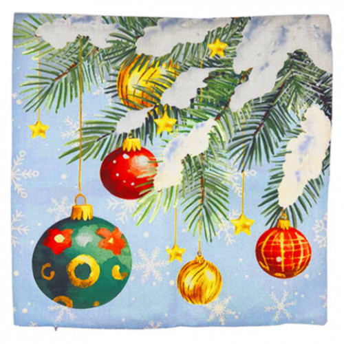 Чехол на подушку новогодний (1 шт.) 45х45 см, X-mas Magic, полиэстер, ассорти 4 дизайна, ЗОЛОТАЯ СКАЗКА, 592529