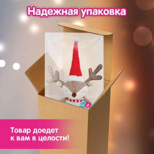 Украшение новогоднее интерьерное 40 см Веселый оленёнок, полиэстер, ЗОЛОТАЯ СКАЗКА, 592508