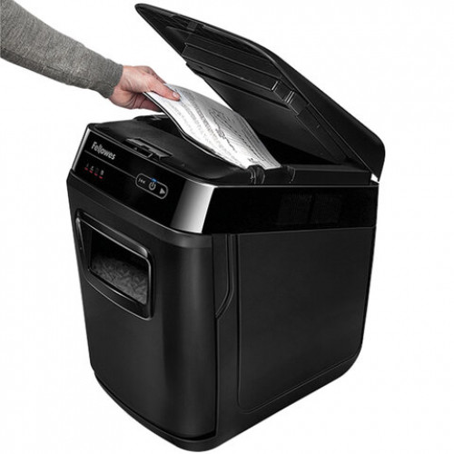 Уничтожитель (шредер) FELLOWES AUTOMAX 150C, АВТОПОДАЧА, 4 уровень секретности, фрагменты 4x38 мм, 150 листов, 32 л., FS-4680101