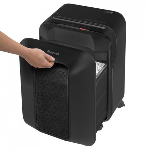Уничтожитель (шредер) FELLOWES LX201, 5 уровень секретности, 2x12 мм, 12 листов, 22 л, черный, FS-50500