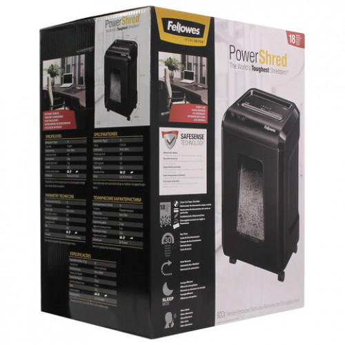 Уничтожитель (шредер) FELLOWES 92Cs, 4 уровень секретности, 4x38 мм, 18 листов, 25 литров, FS-17193