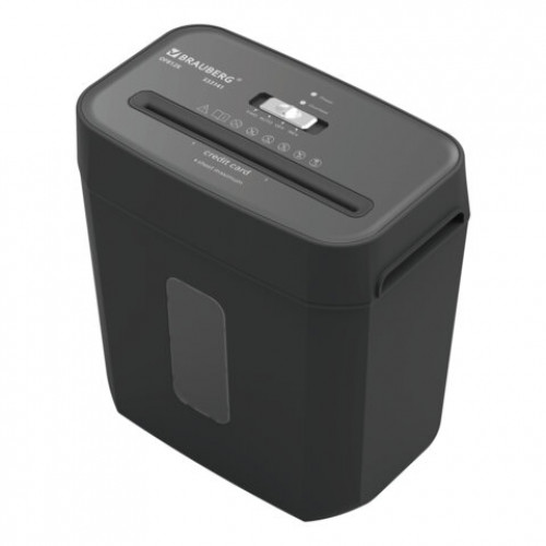 Уничтожитель (шредер) BRAUBERG OF-812X, карты, скобы, 4 уровень секретности, 4х35 мм, 8 листов, 12 литров, 533141