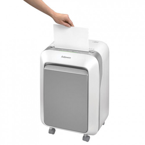 Уничтожитель (шредер) FELLOWES LX211, 5 уровень секретности, 2x12 мм, 15 листов, 23 л, белый, FS-50503