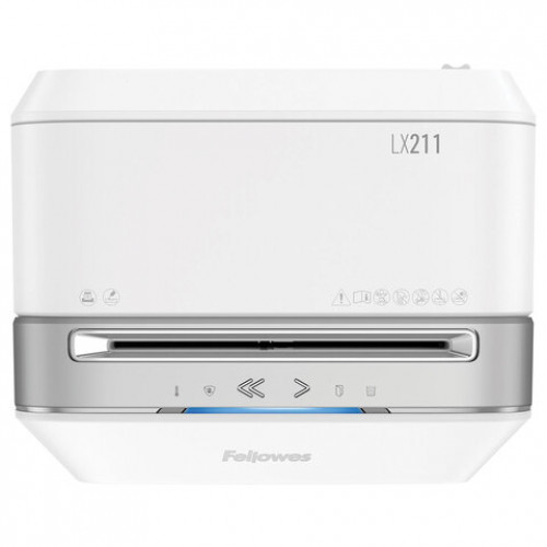 Уничтожитель (шредер) FELLOWES LX211, 5 уровень секретности, 2x12 мм, 15 листов, 23 л, белый, FS-50503
