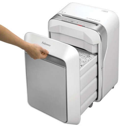 Уничтожитель (шредер) FELLOWES LX211, 5 уровень секретности, 2x12 мм, 15 листов, 23 л, белый, FS-50503