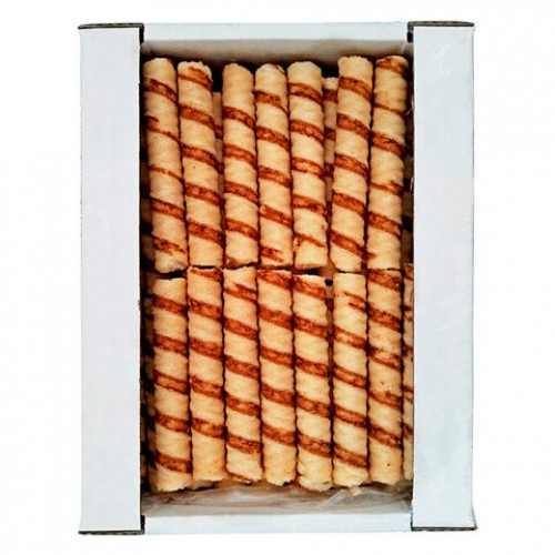 Вафельные трубочки СЕМЕЙКА ОЗБИ с шоколадным вкусом, 500 г, гофрокороб с окном, 1531