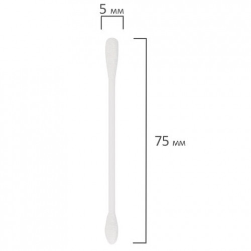 Ватные палочки КОМПЛЕКТ 100 шт., МЕЛОДИЯ, полиэтиленовый пакет, 128854