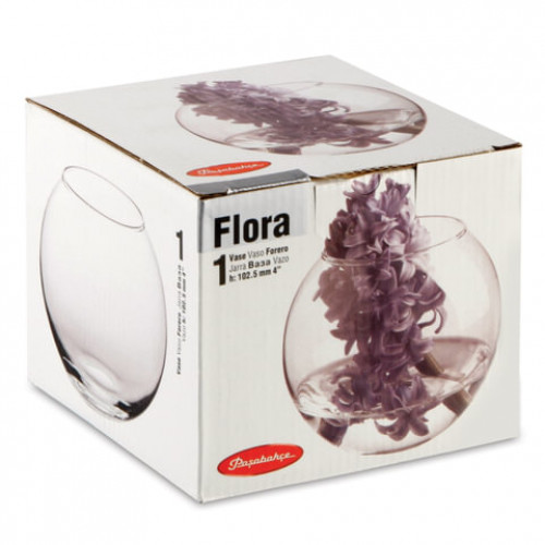 Ваза Flora, круглая, высота 10 см, стекло, PASABAHCE, 43417