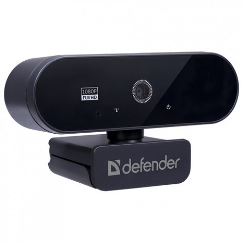 Веб-камера DEFENDER G-lens 2580, Full HD, 2 Мп, микрофон, USB 2.0, регулируемый крепеж, черная, 63112