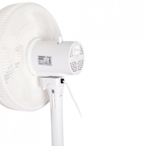 Вентилятор напольный SONNEN FT-L501, 60 Вт, 45 см, 3 скорости, вращение на 70°, механическое управление, белый, 457785