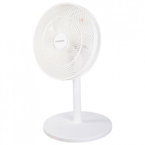Вентилятор напольный SONNEN FT-L501, 60 Вт, 45 см, 3 скорости, вращение на 70°, механическое управление, белый, 457785