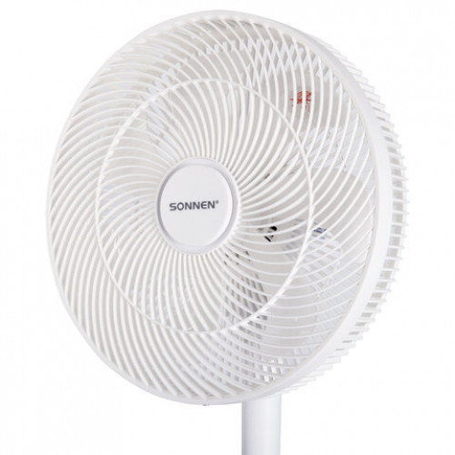 Вентилятор напольный SONNEN FT-L501, 60 Вт, 45 см, 3 скорости, вращение на 70°, механическое управление, белый, 457785
