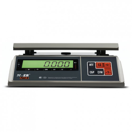 Весы фасовочные MERTECH M-ER 326AFU-6.01, LCD (0,02-6 кг), дискретность 2 г, платформа 255x205 мм, 3059