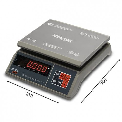 Весы фасовочные MERTECH M-ER 326AFU-15.1, LCD (0,04-15 кг), дискретность 5 г, платформа 255x205 мм, 3060
