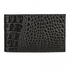 Визитница карманная BEFLER Кайман, на 40 визиток, натуральная кожа, крокодил, черная, V.30.-13