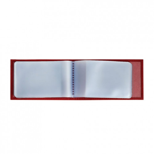Визитница карманная BEFLER Гипюр на 40 визиток, натуральная кожа, тиснение, красная, V.43.-1